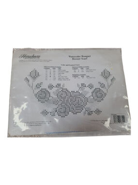 Herrschners Watercolor Bouquet Stamped Cross-Stitch Dresser Scarf Kit 117830